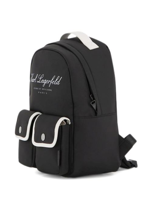 Zaino bambina Karl Lagerfeld nero con tasche Karl Lagerfeld Kids | Z3121609B